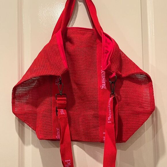 Harry Styles Pleasing Red / Pink Pop Up Shop Exclusive Mesh Tote Bag - Picture 3 of 5